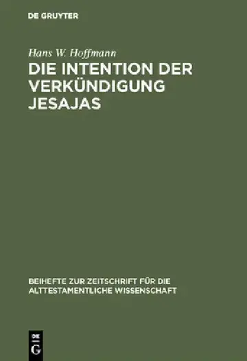 Cover of Die Intention der Verkündigung Jesajas
