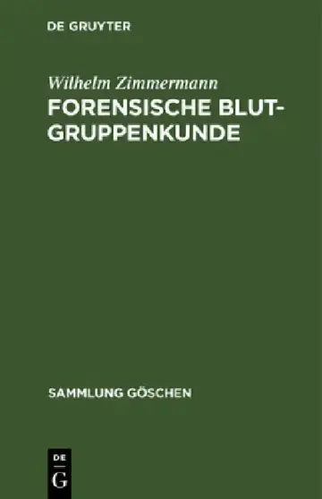 Cover of Forensische Blutgruppenkunde