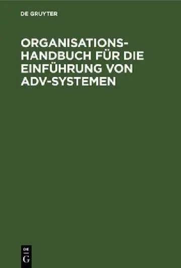 Cover of Organisations-Handbuch für die Einführung von ADV-Systemen