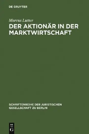 Cover of Der Aktionär in der Marktwirtschaft