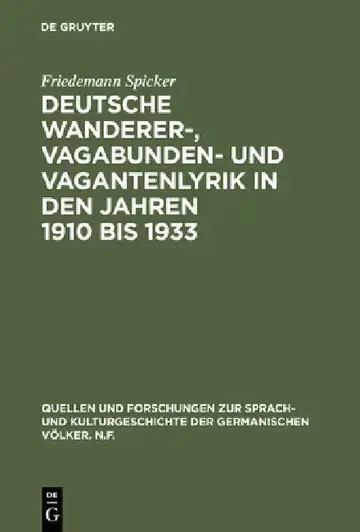 Cover of Deutsche Wanderer-, Vagabunden- und Vagantenlyrik in den Jahren 1910 bis 1933