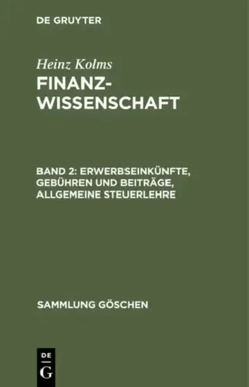 Cover of Erwerbseinkünfte, Gebühren und Beiträge, Allgemeine Steuerlehre