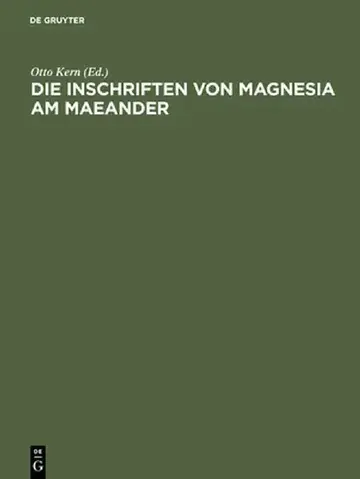 Cover of Die Inschriften Von Magnesia Am Maeander