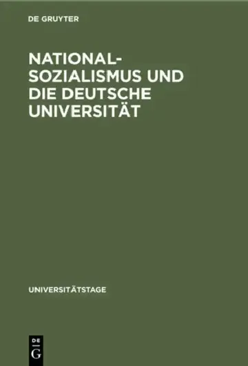 Cover of Nationalsozialismus Und Die Deutsche Universität