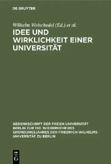 Cover of Idee Und Wirklichkeit Einer Universität