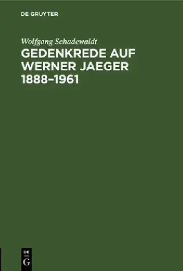 Cover of Gedenkrede auf Werner Jaeger 1888-1961