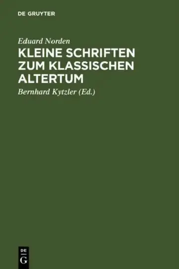 Cover of Kleine Schriften Zum Klassischen Altertum