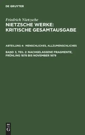 Cover of Menschliches, Allzumenschliches, Band 2
