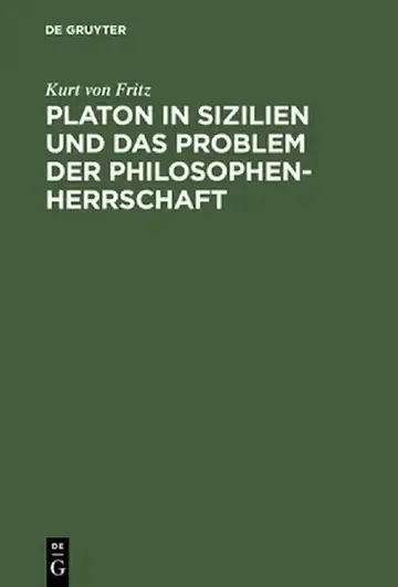 Cover of Platon in Sizilien Und Das Problem Der Philosophenherrschaft