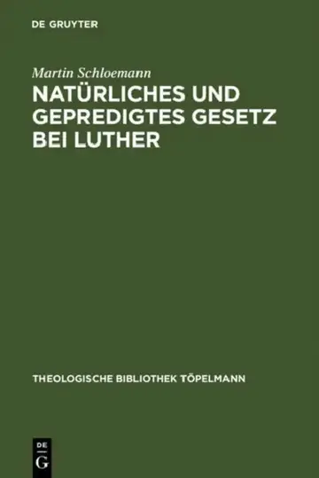 Cover of Natürliches und gepredigtes Gesetz bei Luther