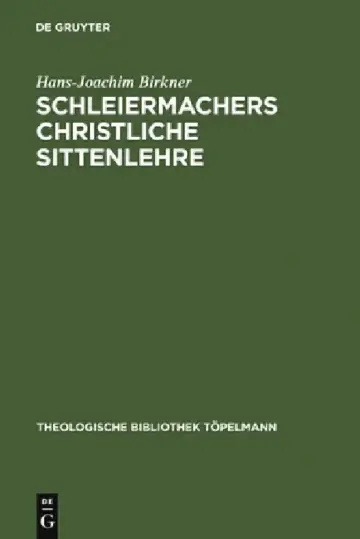 Cover of Schleiermachers Christliche Sittenlehre