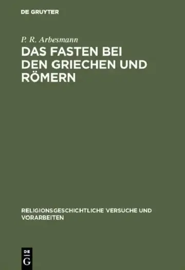 Cover of Das Fasten bei den Griechen und Römern