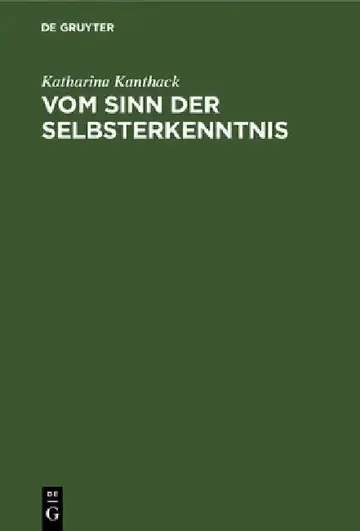 Cover of Vom Sinn der Selbsterkenntnis