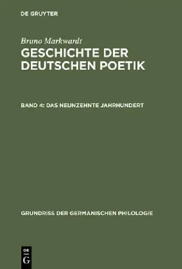 Cover of Geschichte der deutschen Poetik, Band 4, Das neunzehnte Jahrhundert