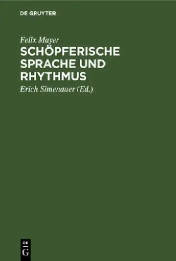 Cover of Schöpferische Sprache und Rhythmus