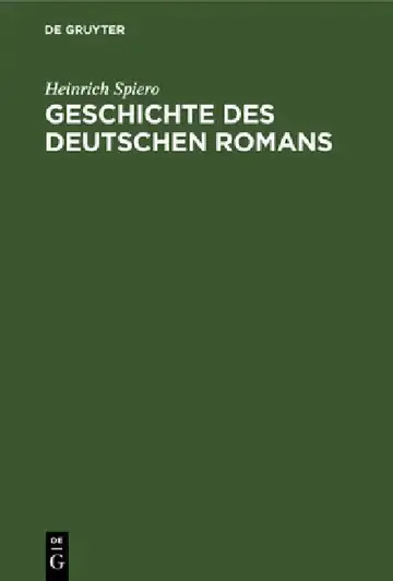 Cover of Geschichte Des Deutschen Romans