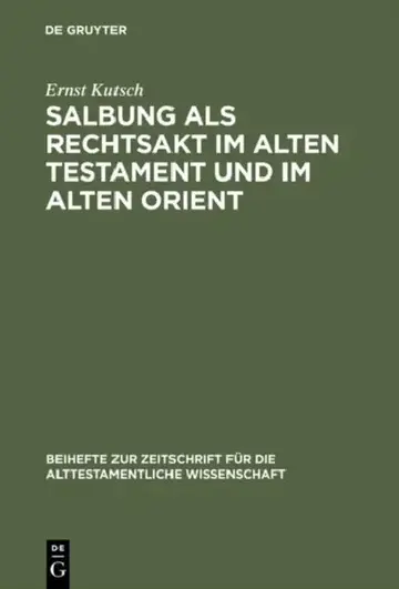 Cover of Salbung als Rechtsakt im Alten Testament und im Alten Orient