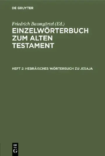 Cover of Hebräisches Wörterbuch Zu Jesaja