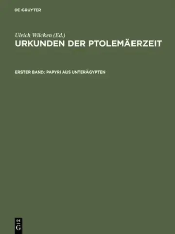 Cover of Urkunden der Ptolemäerzeit, Erster Band, Papyri aus Unterägypten