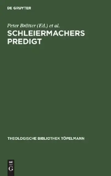 Cover of Schleiermacher's Predigt