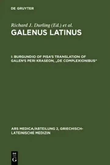 Cover of Burgundio of Pisa's Translation of Galen's Peri kraseon, "De complexionibus"