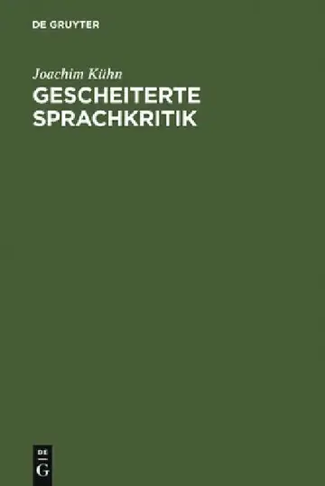 Cover of Gescheiterte Sprachkritik