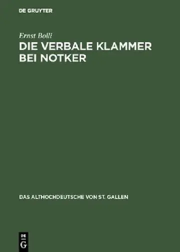 Cover of Die verbale Klammer bei Notker