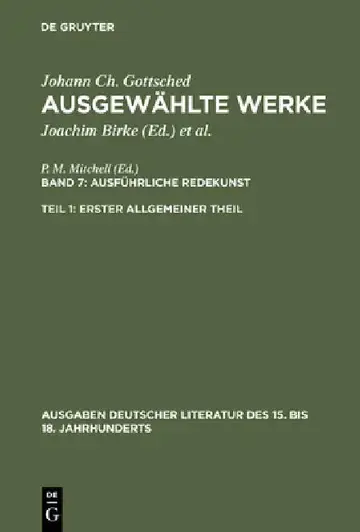 Cover of Ausführliche Redekunst. Erster Allgemeiner Theil