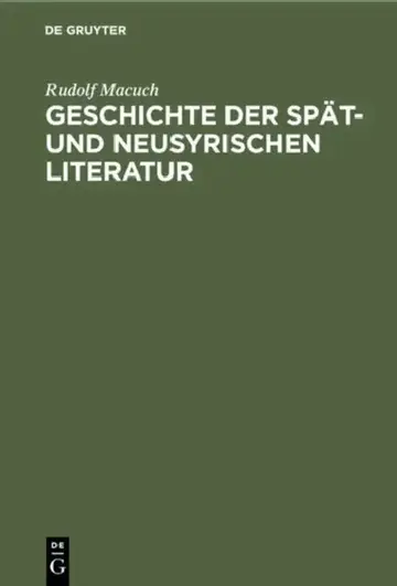 Cover of Geschichte der spät- und neusyrischen Literatur