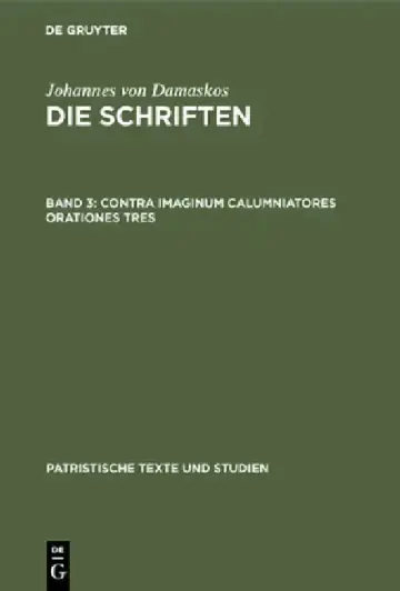 Cover of Contra Imaginum Calumniatores Orationes Tres