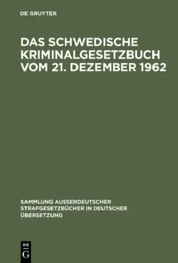 Cover of Das schwedische Kriminalgesetzbuch vom 21. Dezember 1962