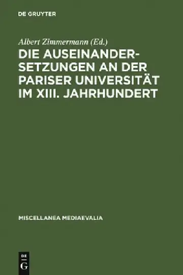Cover of Die Auseinandersetzungen an Der Pariser Universität Im XIII. Jahrhundert