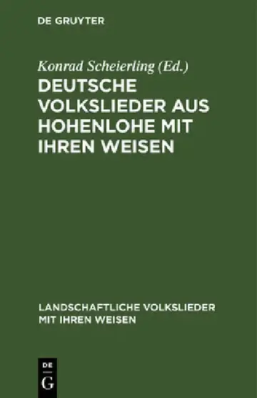 Cover of Deutsche Volkslieder aus Hohenlohe mit ihren Weisen
