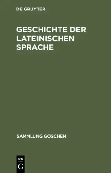 Cover of Geschichte der lateinischen Sprache
