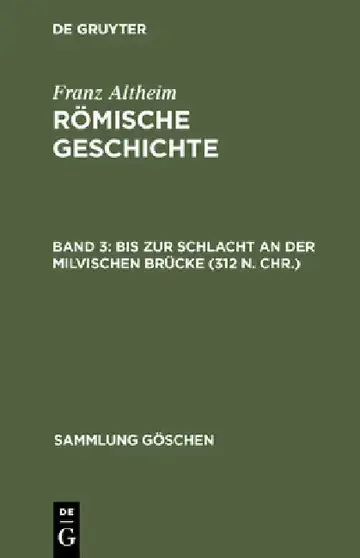 Cover of Bis Zur Schlacht an Der Milvischen Brücke (312 N. Chr.)