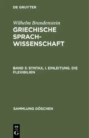 Cover of Syntax, I. Einleitung. Die Flexibilien