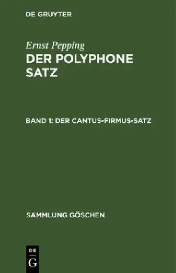 Cover of Der cantus-firmus-Satz