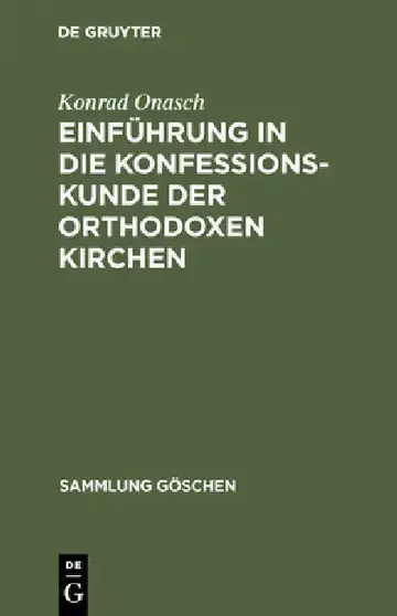 Cover of Einführung in die Konfessionskunde der orthodoxen Kirchen