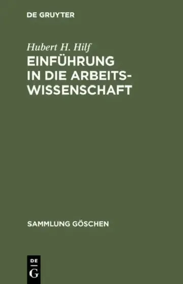 Cover of Einführung in die Arbeitswissenschaft