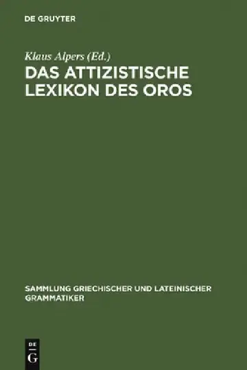 Cover of Das Attizistische Lexikon Des Oros