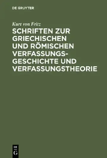 Cover of Schriften Zur Griechischen Und Römischen Verfassungsgeschichte Und Verfassungstheorie