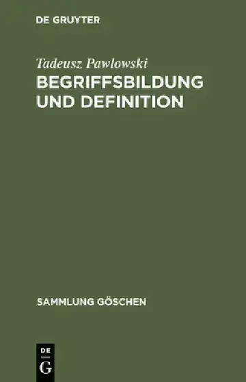 Cover of Begriffsbildung und Definition