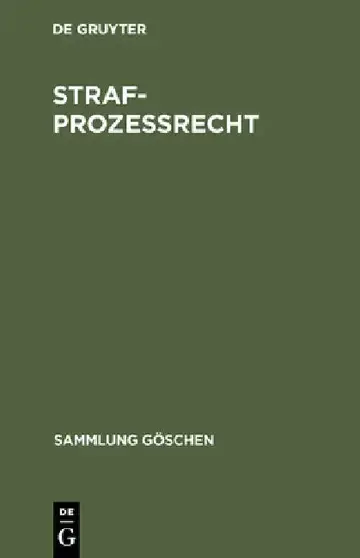Cover of Strafprozeßrecht