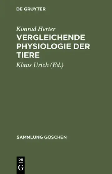Cover of Vergleichende Physiologie der Tiere