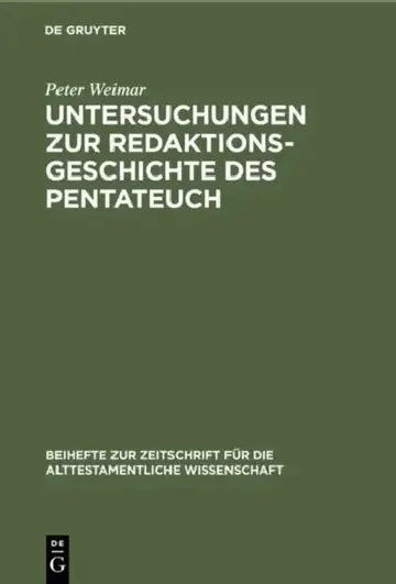 Cover of Untersuchungen Zur Redaktionsgeschichte Des Pentateuch