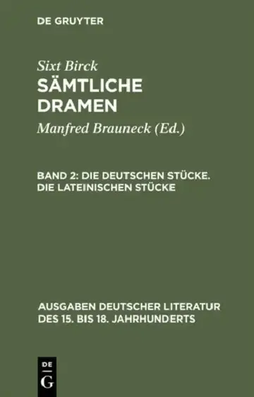 Cover of Die Deutschen Stücke. Die Lateinischen Stücke