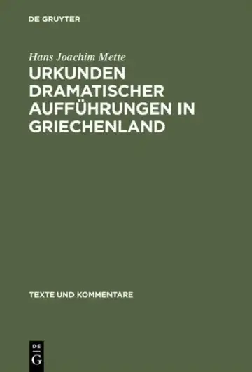 Cover of Urkunden Dramatischer Aufführungen in Griechenland