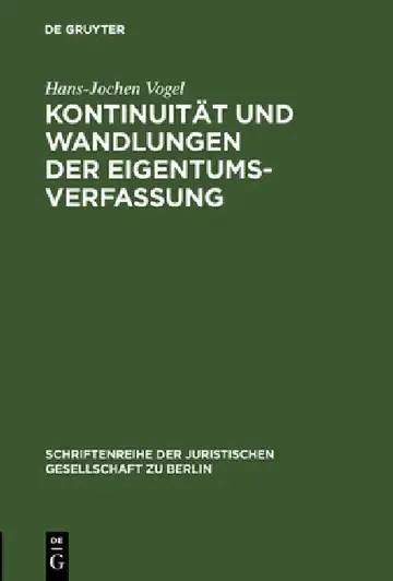 Cover of Kontinuität und Wandlungen der Eigentumsverfassung