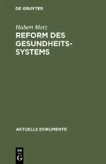 Cover of Reform des Gesundheitssystems