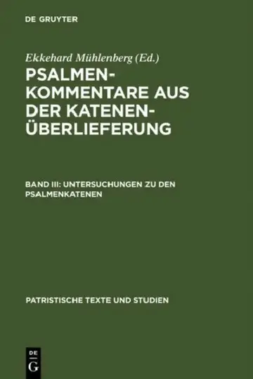 Cover of Untersuchungen Zu Den Psalmenkatenen